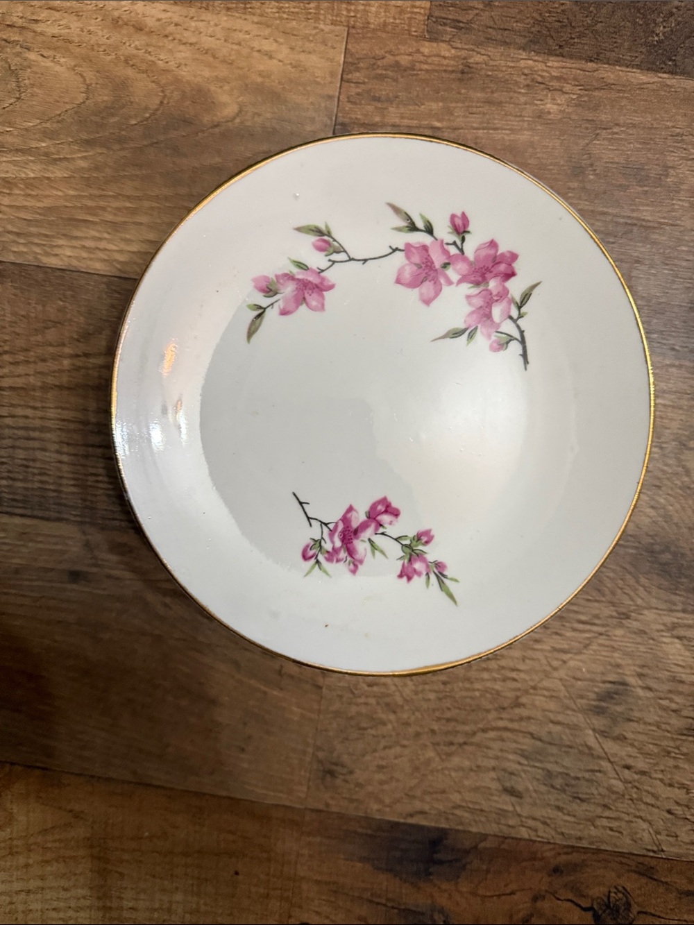 Imperial Porcelain Pink Floral Gold-Trim Dessert Plate a set of 8